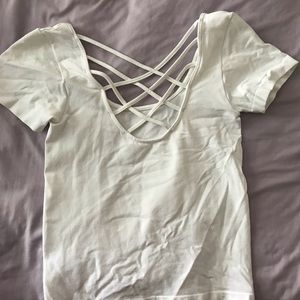 white crop top